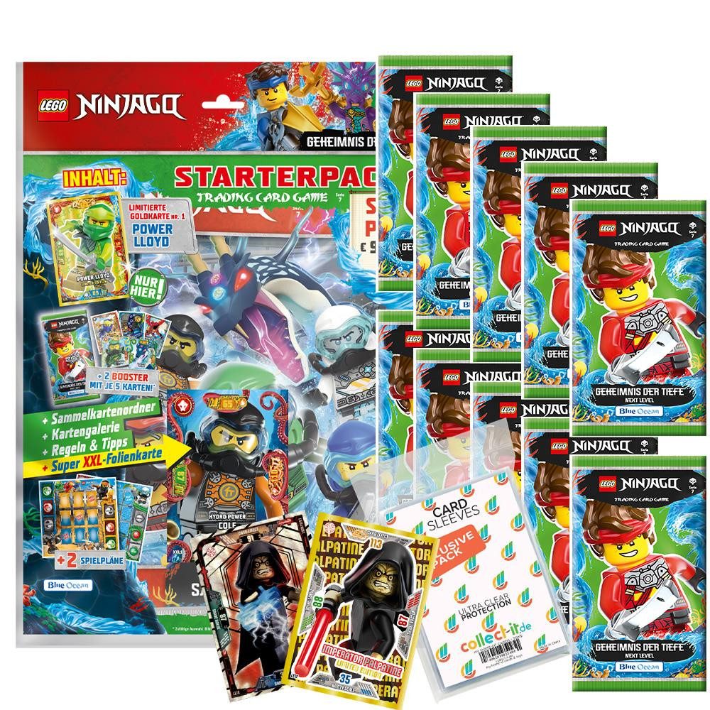 Star Wars Sammelkarte LEGO Ninjago 7 NEXT LEVEL 1 Starter + 10 Booster +Collect-it Hüllen