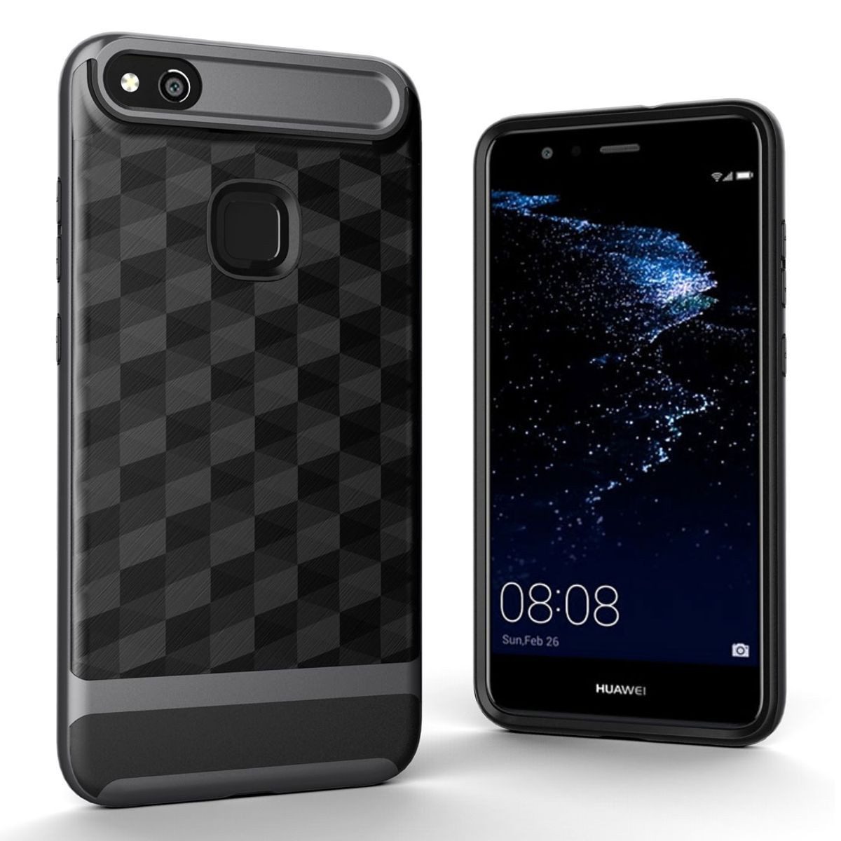 König Design Handyhülle Huawei P10 Lite, Huawei P10 Lite Handyhülle Backcover Grau