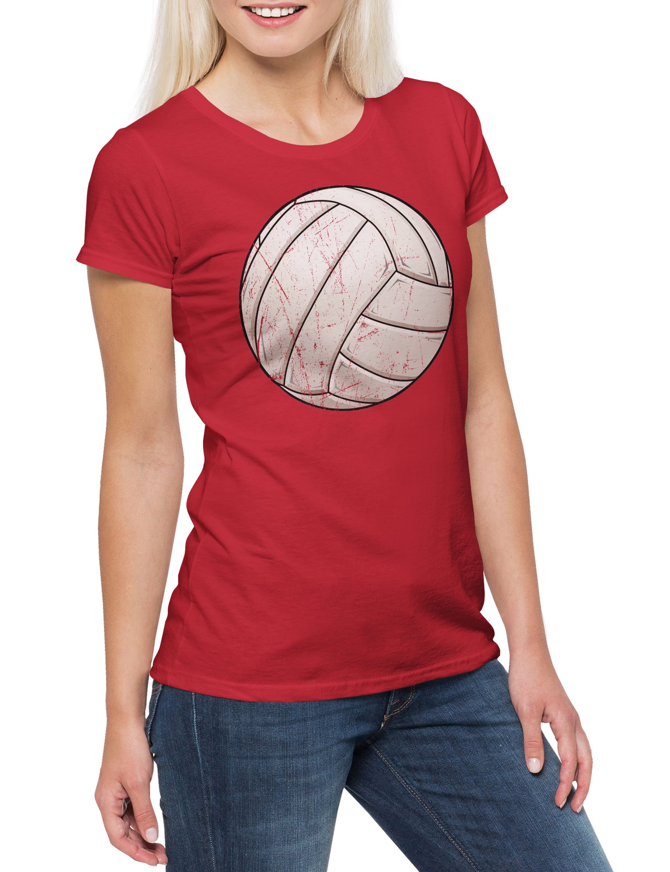 Urban Backwoods Print-Shirt Volleyball I Damen T-Shirt Beach Player Sport Passion Love Addiction (1-tlg) Spielfeld Court Spieler Verein