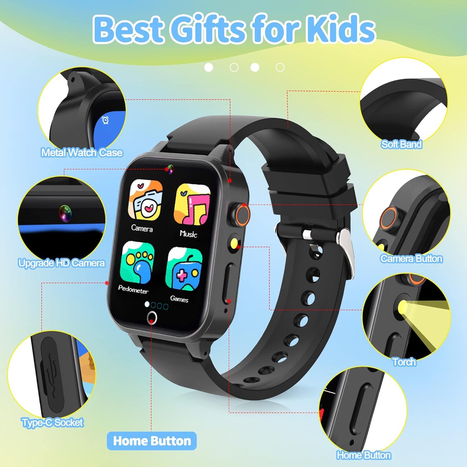 YEDASAH Smartwatch (2,5 cm, sim-karte), Kinder Smartwatch 4G