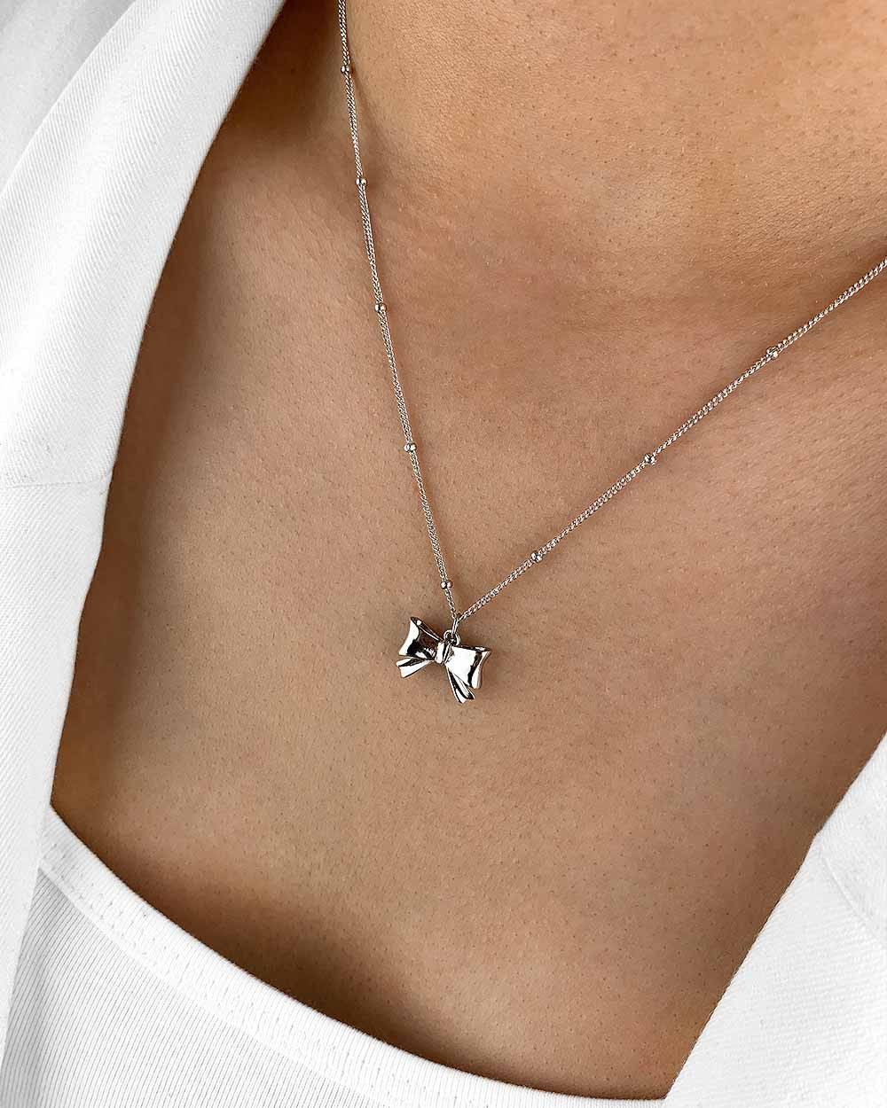 Kette mit Anhänger 'Melissa' Damen Halskette Silber 925 Schleife Anhänger