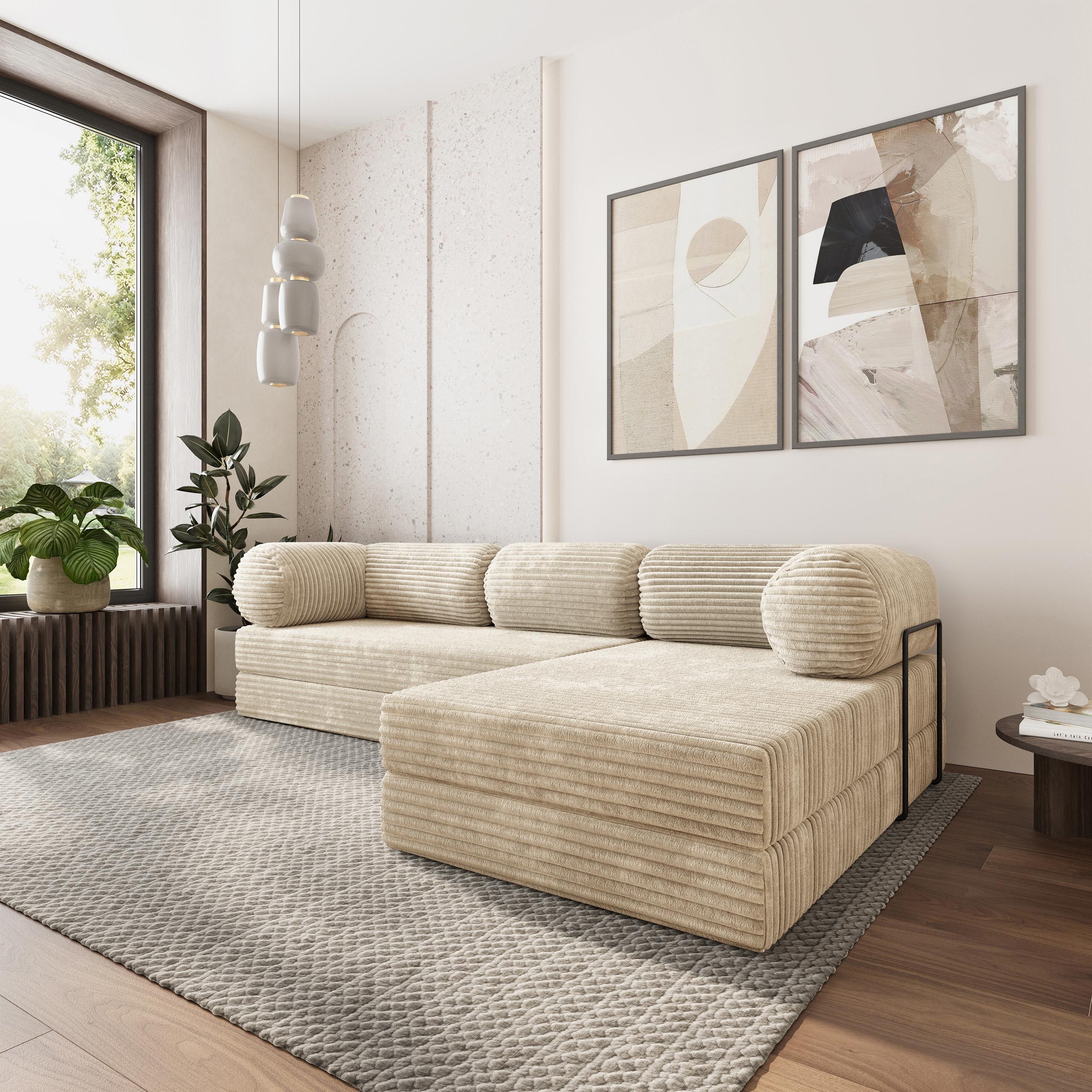 Masseno Ecksofa ETERA modulares Boneless Sofa mit Schlaffunktion