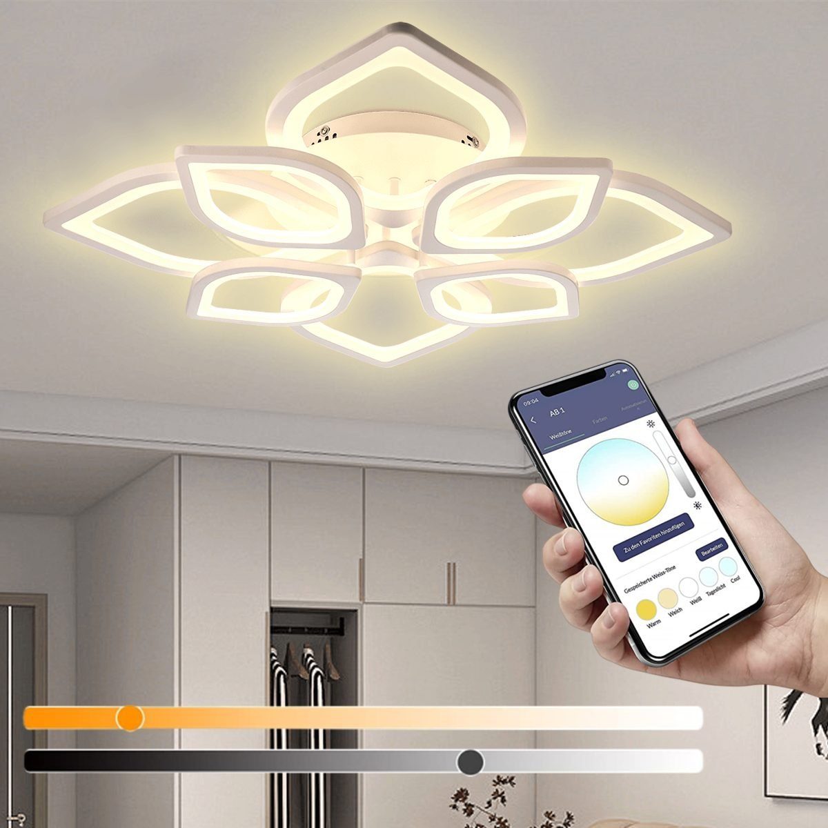 LETGOSPT Deckenleuchte Modern LED Deckenleuchte 80W günstig online kaufen