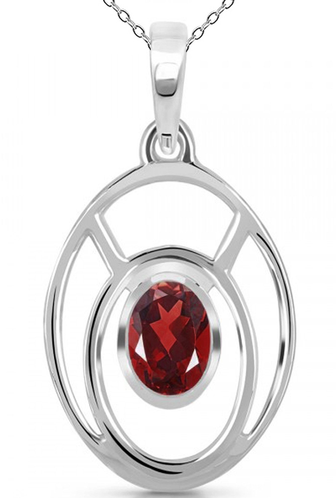 Limana Silberkette echter Granat Edelstein 925 Sterling Silber Kette mit An günstig online kaufen