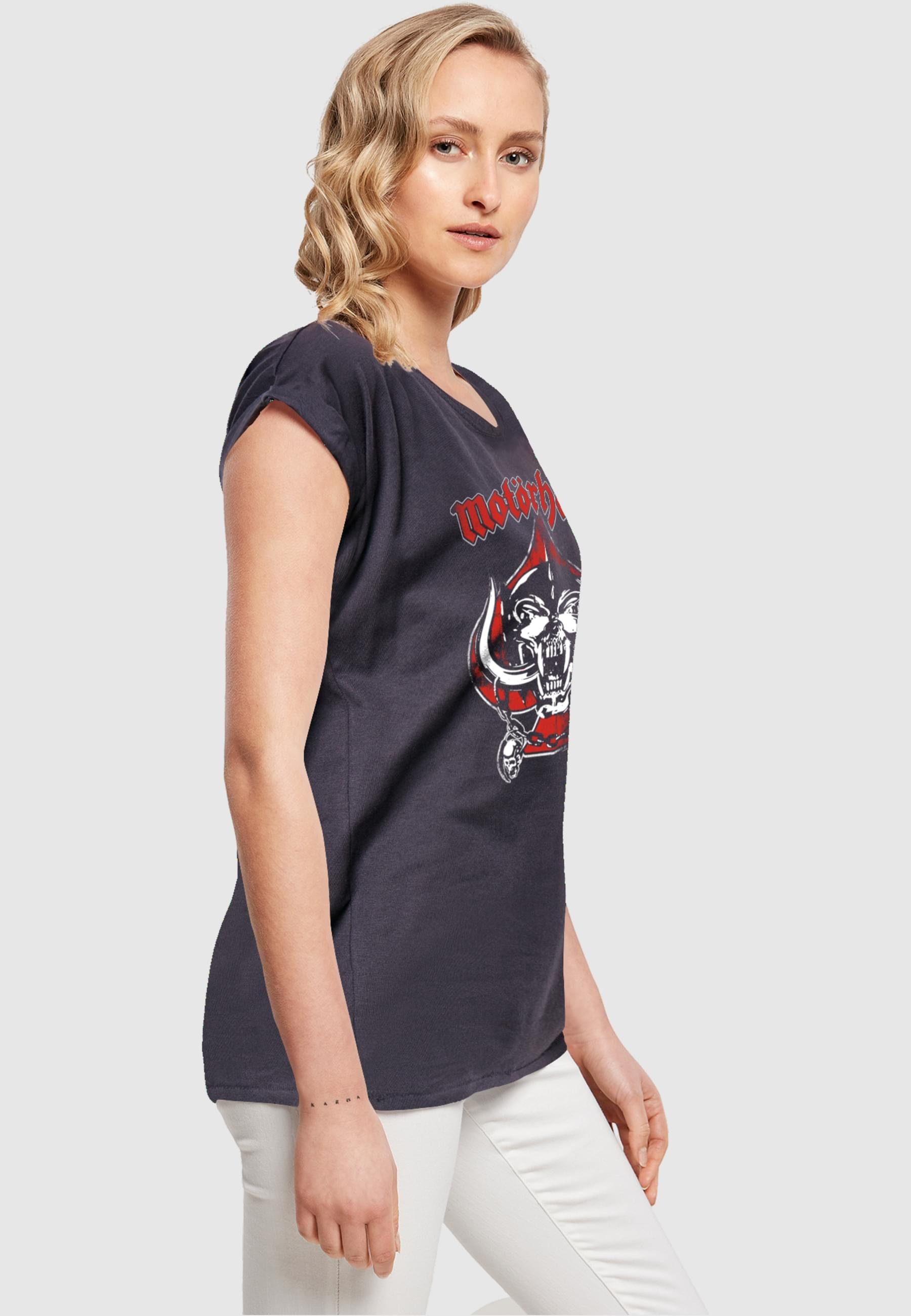 navy (1-tlg) Spade Tee T-Shirt Shoulder - Motorhead Damen Ladies Warpig Extended Merchcode