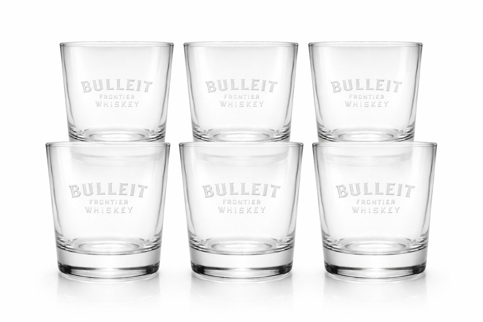 Bulleit Gläser-Set Bulleit Bourbon Whisky Gläser 6er Set – Original Tumbler mit Bulle