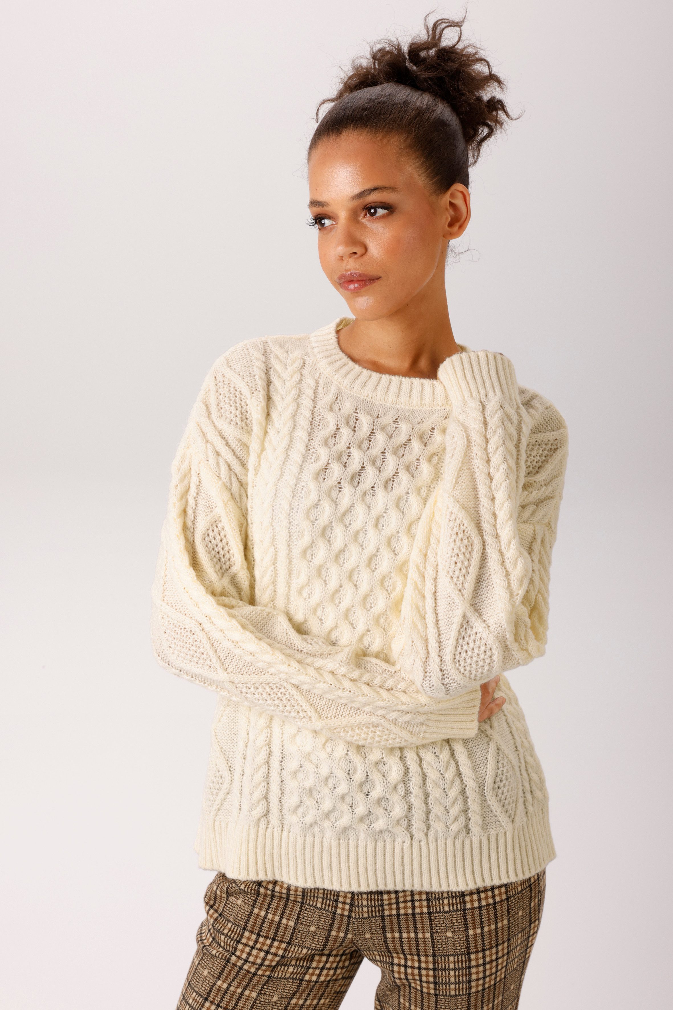 Aniston CASUAL Strickpullover im attraktiven Muster-Mix - NEUE KOLLEKTION