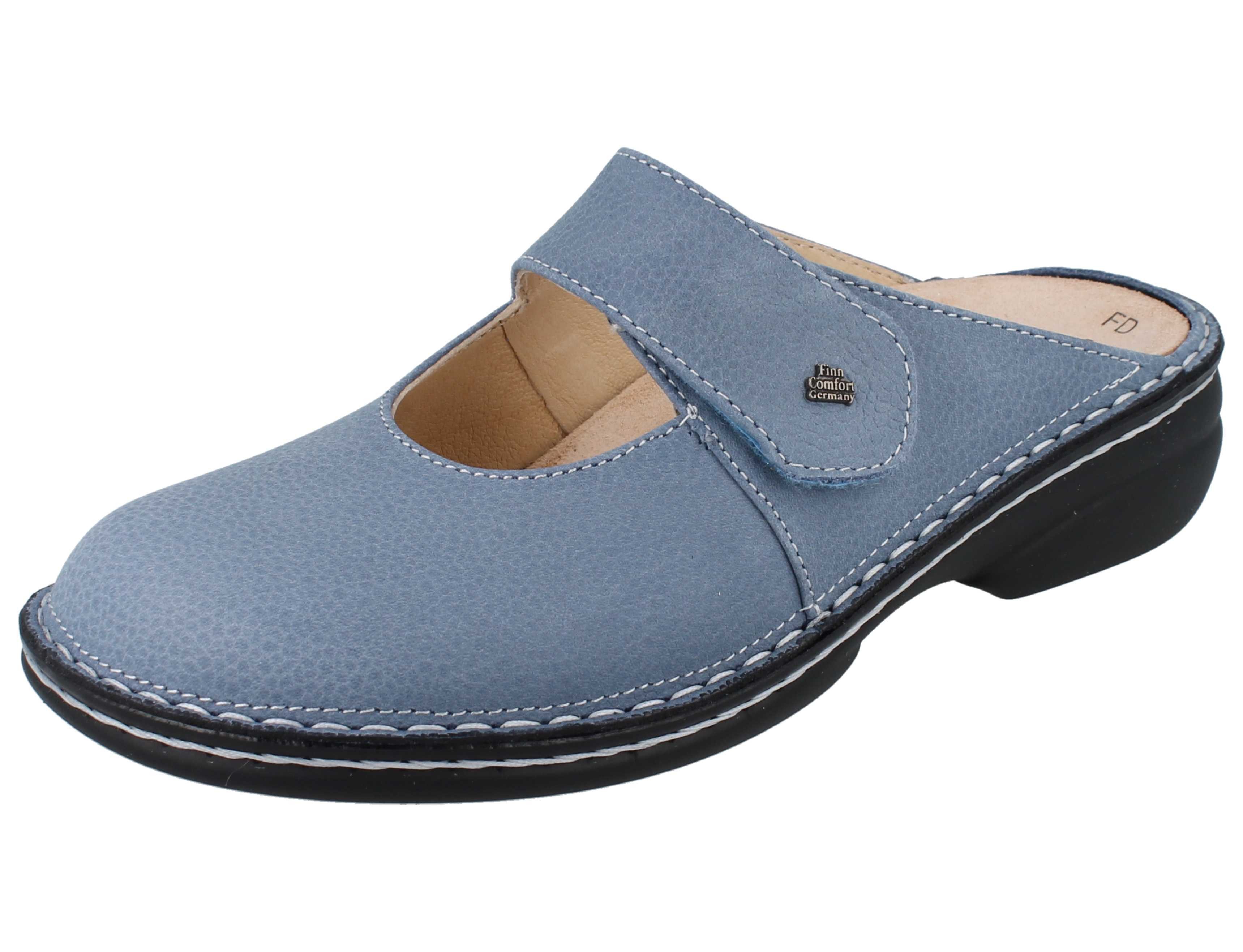 FINN COMFORT Stanford Damen Clog himmelblau Nubukleder - Größe: 36 Clog