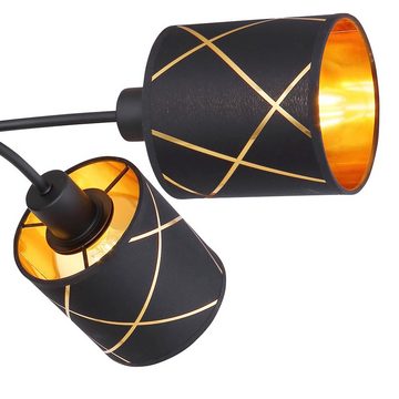 Globo LED Deckenspot, Leuchtmittel nicht inklusive, Deckenleuchte 5 flammig Deckenstrahler schwarz gold