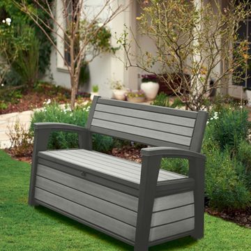 DOTMALL Big-Sofa 2-Seater Garden Bench with Storage Box "Hudson" 227 L Grey