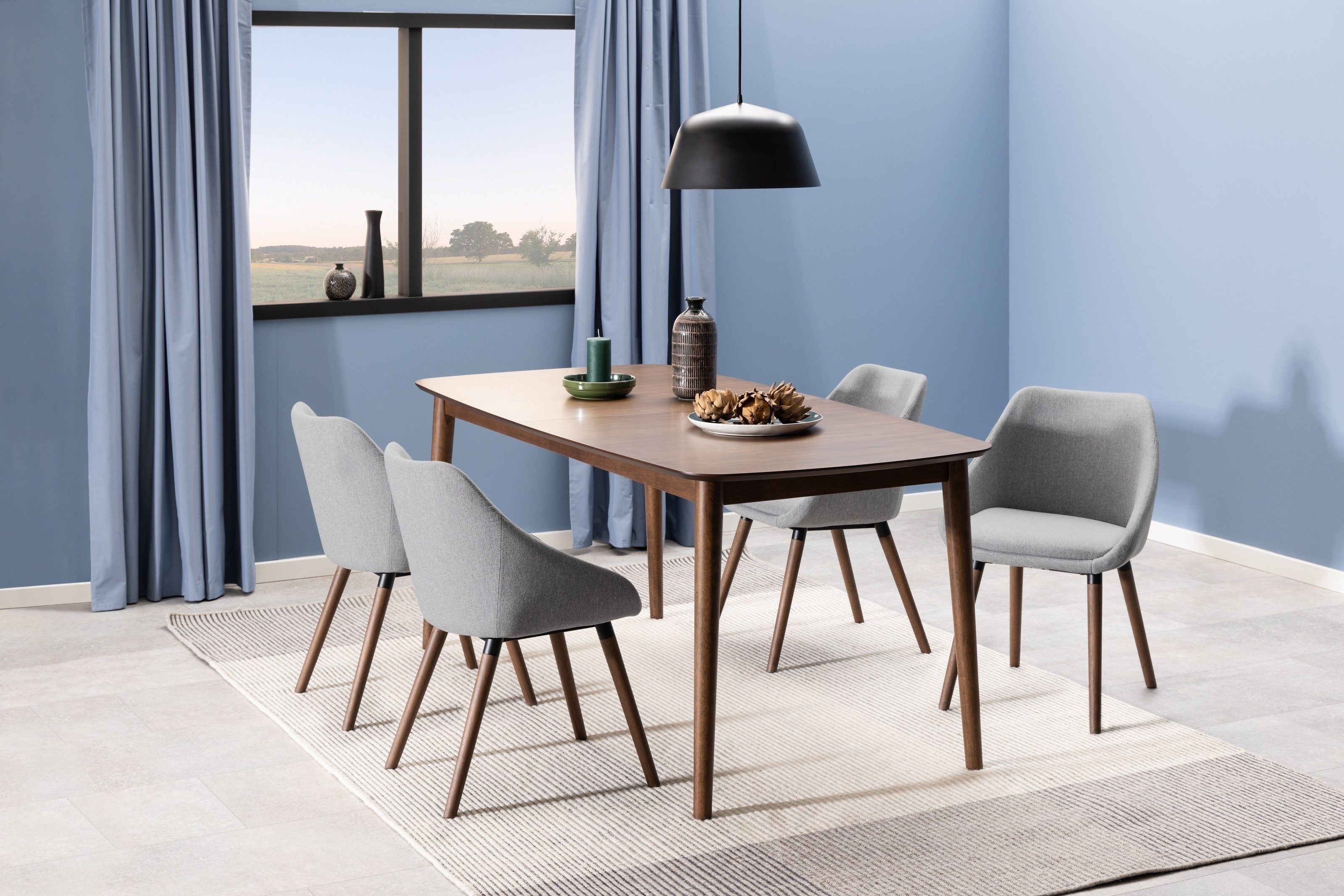 freiraum Kulissen-Esstisch Montreux, in Walnuss, MDF, Rubberwood - 180x75x90cm (BxHxT)