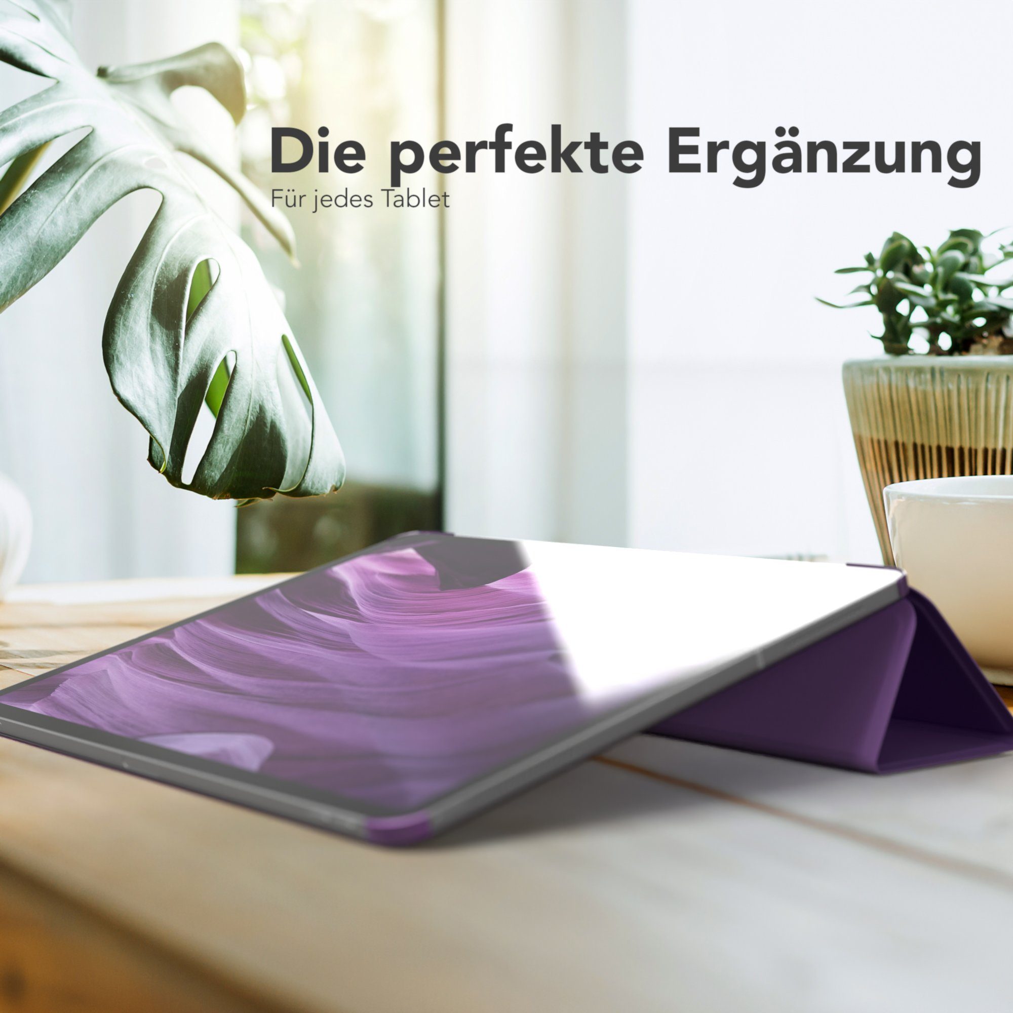 EAZY CASE Tablet-Hülle Smart Case für iPad Pro 12,9" 3./ 4./ 5./ 6. Gen. 12,9 Zoll, Tabletcover mit Stehfunktion Slim Sleep Wakeup Deckel Klappbar Violett