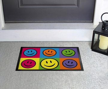 Fußmatte Emoticons - Smiley, Colour Blocking, Warhol Style Pop Art, 1art1, Höhe: 5 mm