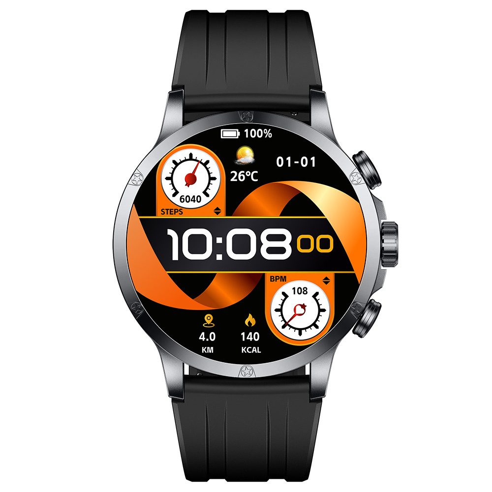 imiki XPLORER Pro 1,6 Zoll AMOLED Bildschirm, 450mAh Akku, 170+ Sportmodi Smartwatch (1.6 Zoll), Herzfrequenz-, SpO2 & Schlafüberwachung, Bluetooth-Anrufe
