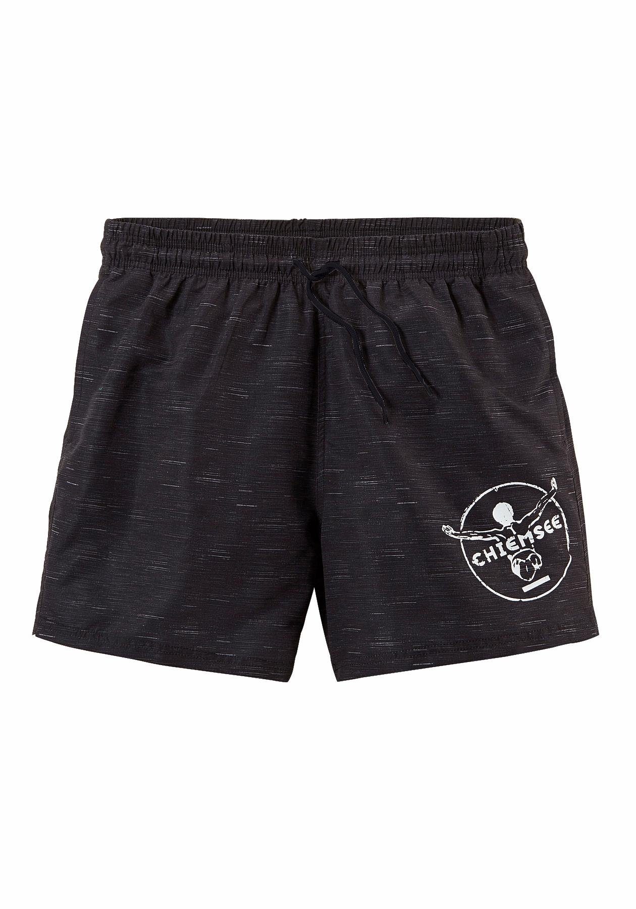 Chiemsee Badeshorts Melange mit Logodruck, seitliche günstig online kaufen