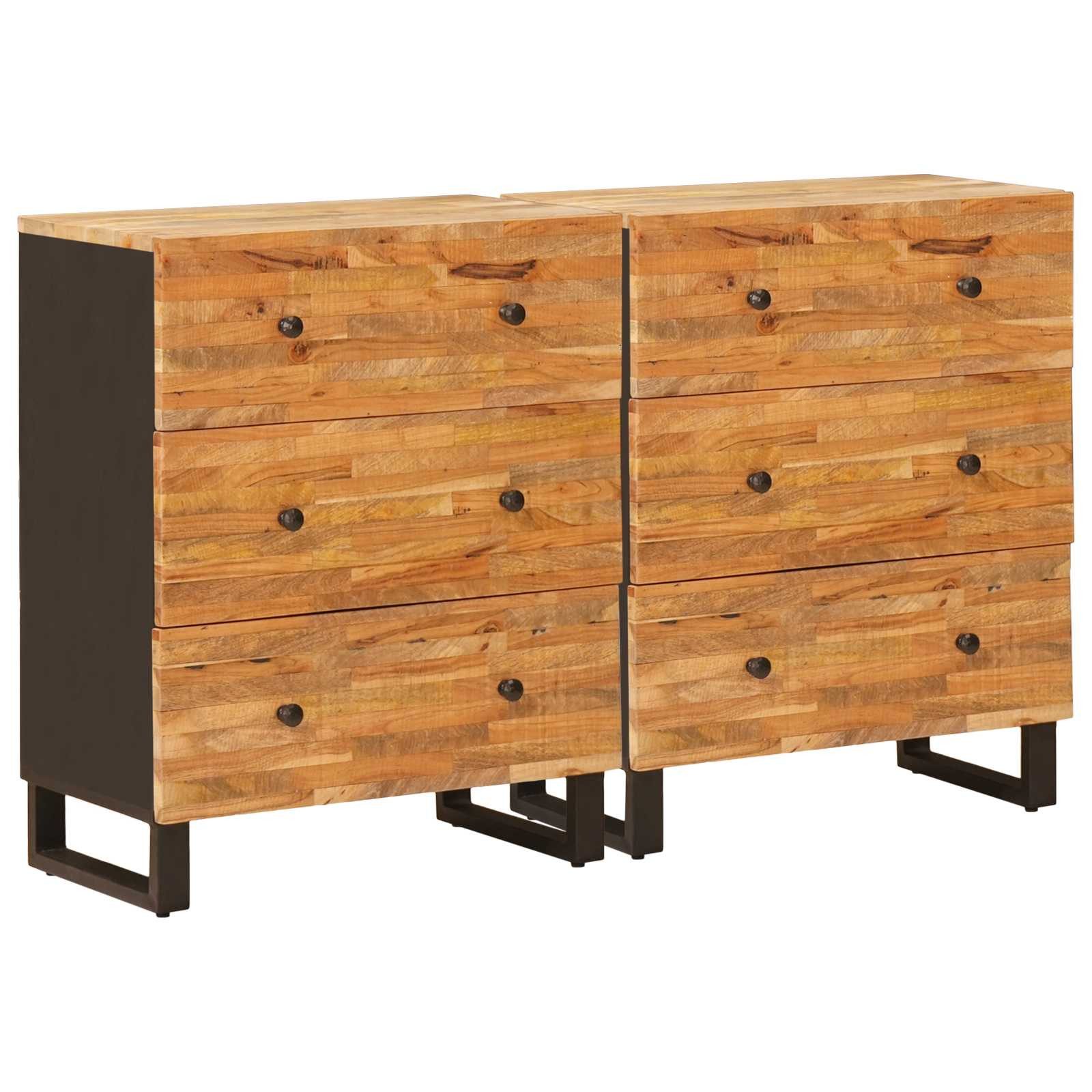 vidaXL Schranksystem Sideboard 2 stk. 60 x 33 x 75 cm Massivholz Braun (2-St)