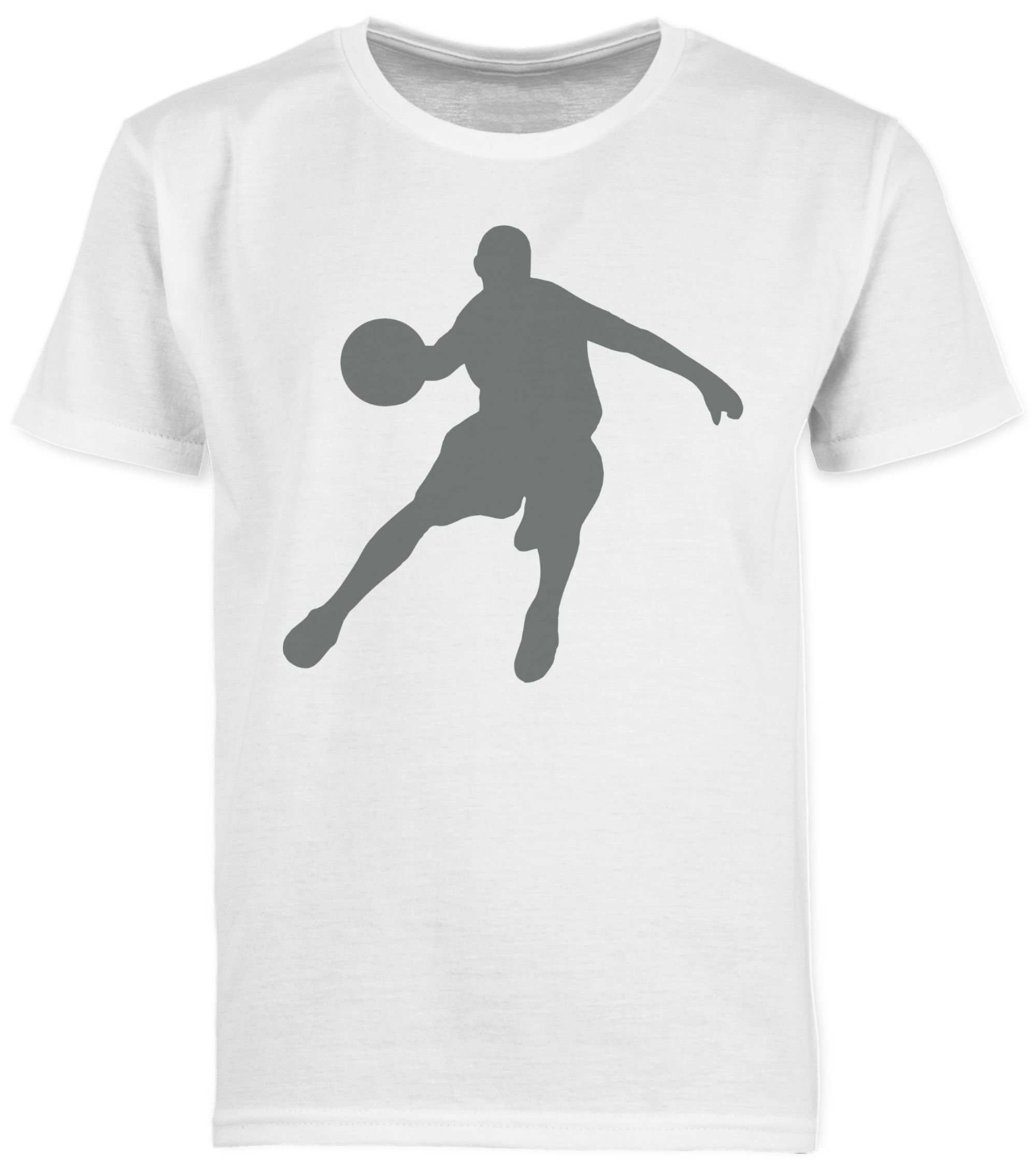 02 Basketballspieler Sport Kinder T-Shirt Kleidung Weiß Shirtracer