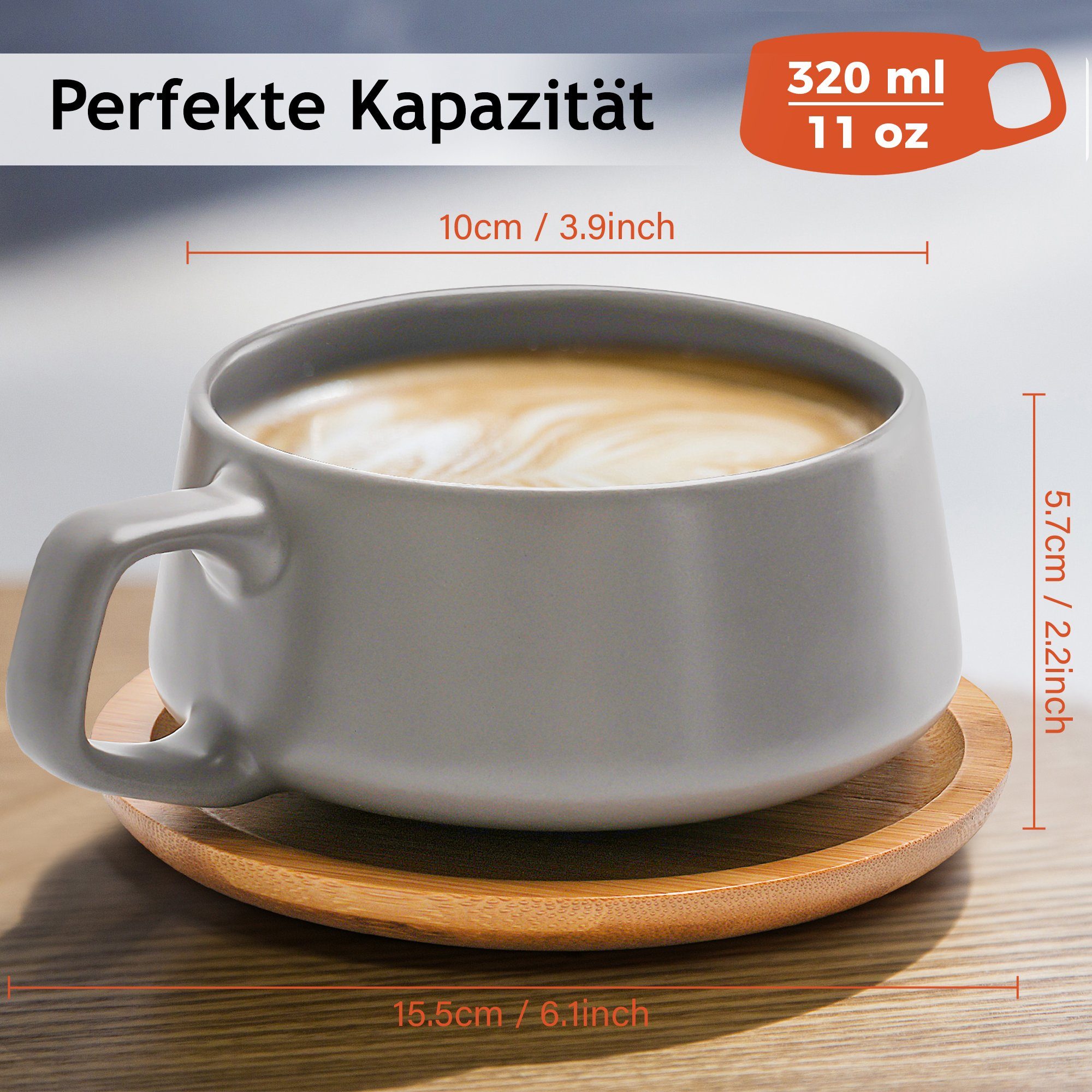 MiaMio Cappuccinotasse Cappuccino Cups (Luxe Collection) – Bild 5 von 5