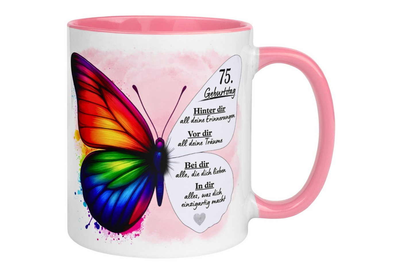 Momentals Tasse 75. Geburtstag Frau – Weil du einzigartig bist – Geburtstagsgeschenk, Gratis Versand · Links-&Rechtshänder · Spülmaschinenfest