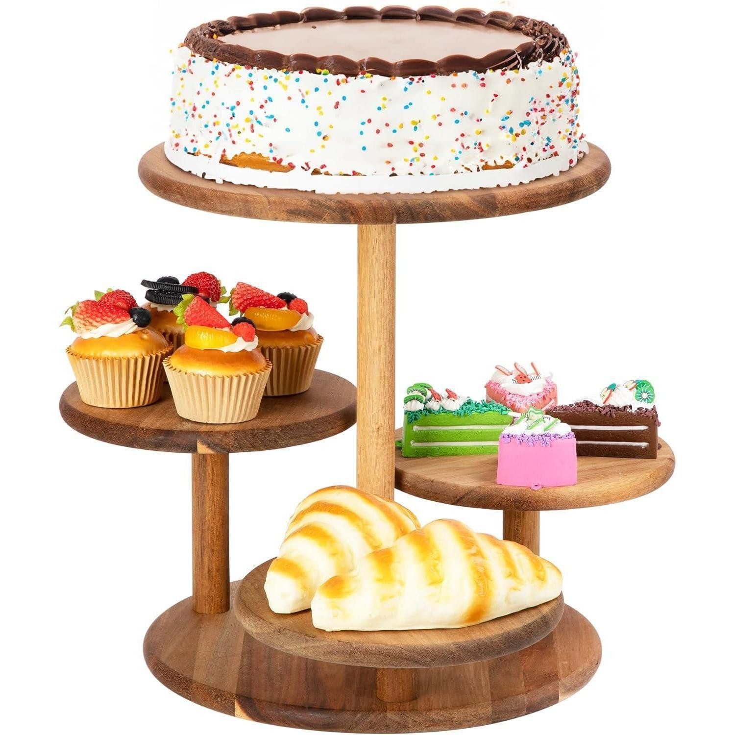 LuxusKollektion Etagere Etagere Tortenständer Cupcake Ständer Holz 4 Etagen Geburtstag