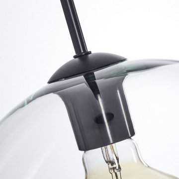 hofstein Hängeleuchte »Cesaro« Retro/Vintage Hängelampe aus Metall/Glas in Schwarz/Klar, ohne Leuchtmittel, mit Schirmen aus Glas (20cm Ø25cm Ø30cm), Höhe max. 151, 5cm, 3xE27
