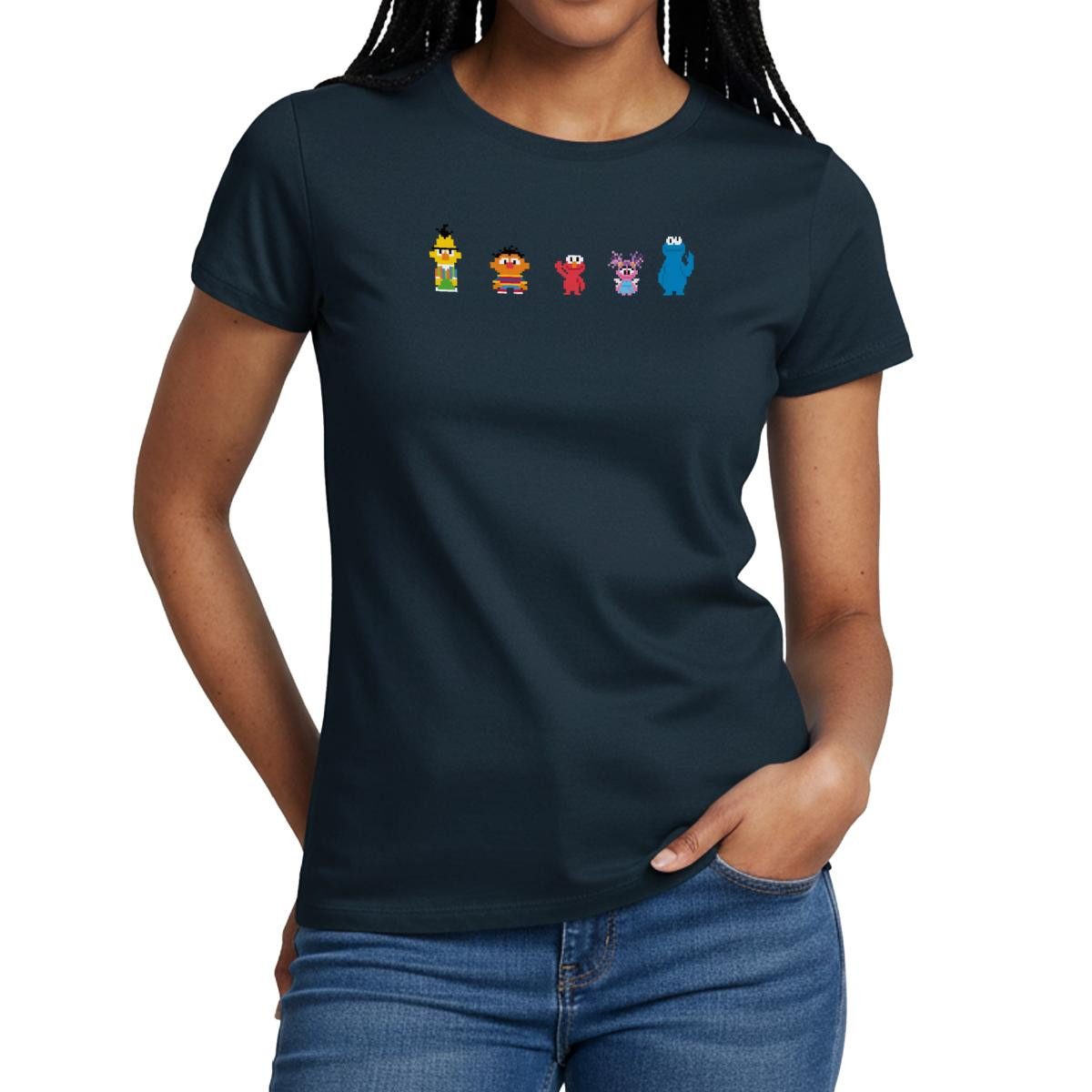 Spreadshirt T-Shirt Sesamstraße Pixel Charaktere Frauen T-Shirt (1-tlg) günstig online kaufen