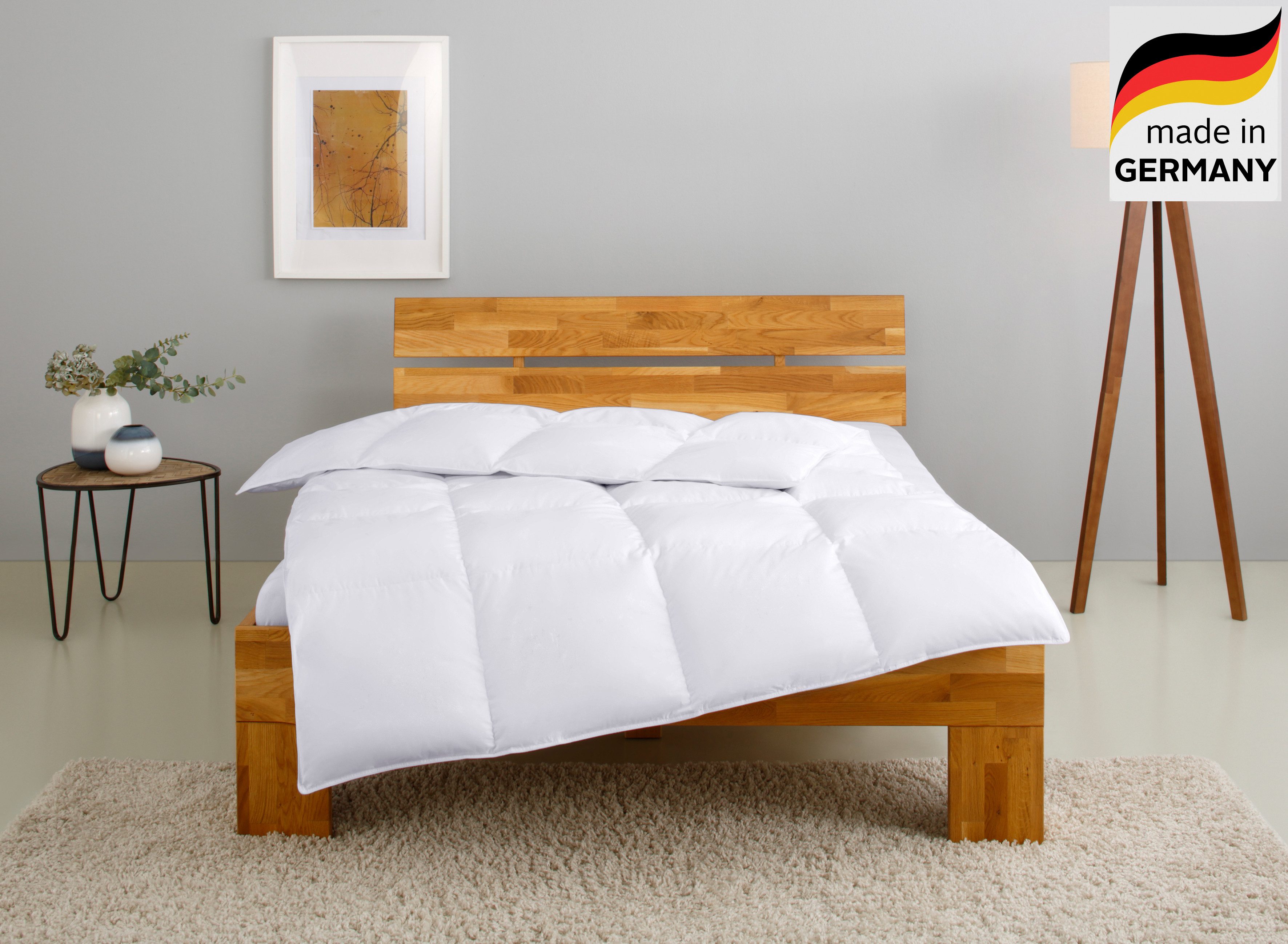 OTTO home Federbettdecke RINA, Bettdecke in 135x200 cm & 155x220 cm, Made in Germany, Füllung: 70% Federn & 30% Daunen, Bezug: Baumwolle, Bettdecken, Sommer, Winter, Decke, Made in Germany