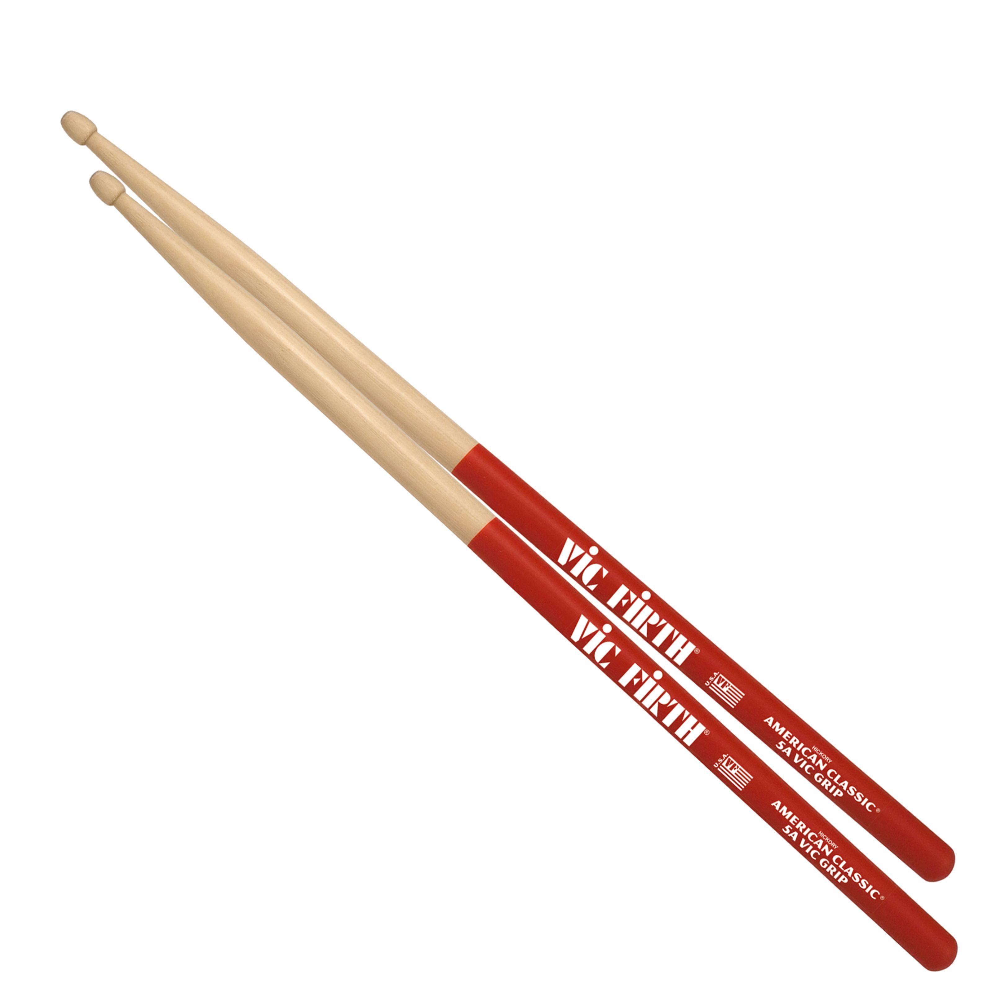 Vic-Firth Drumsticks (Vic Grip Sticks 5AVG American Classic Wood Tip, Sticks, Beater und Mallets, Drumsticks Holztip), Vic Grip Sticks 5AVG, American Classic, Wood Tip - Drumsticks