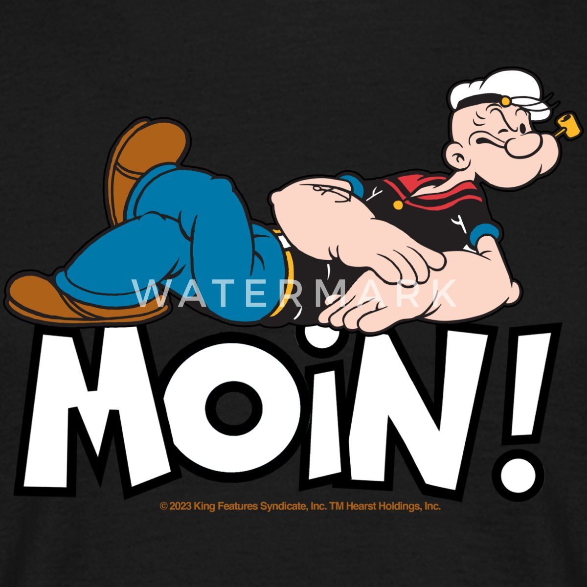 Spreadshirt T-Shirt Popeye Faulenzen Mit Schrift günstig online kaufen