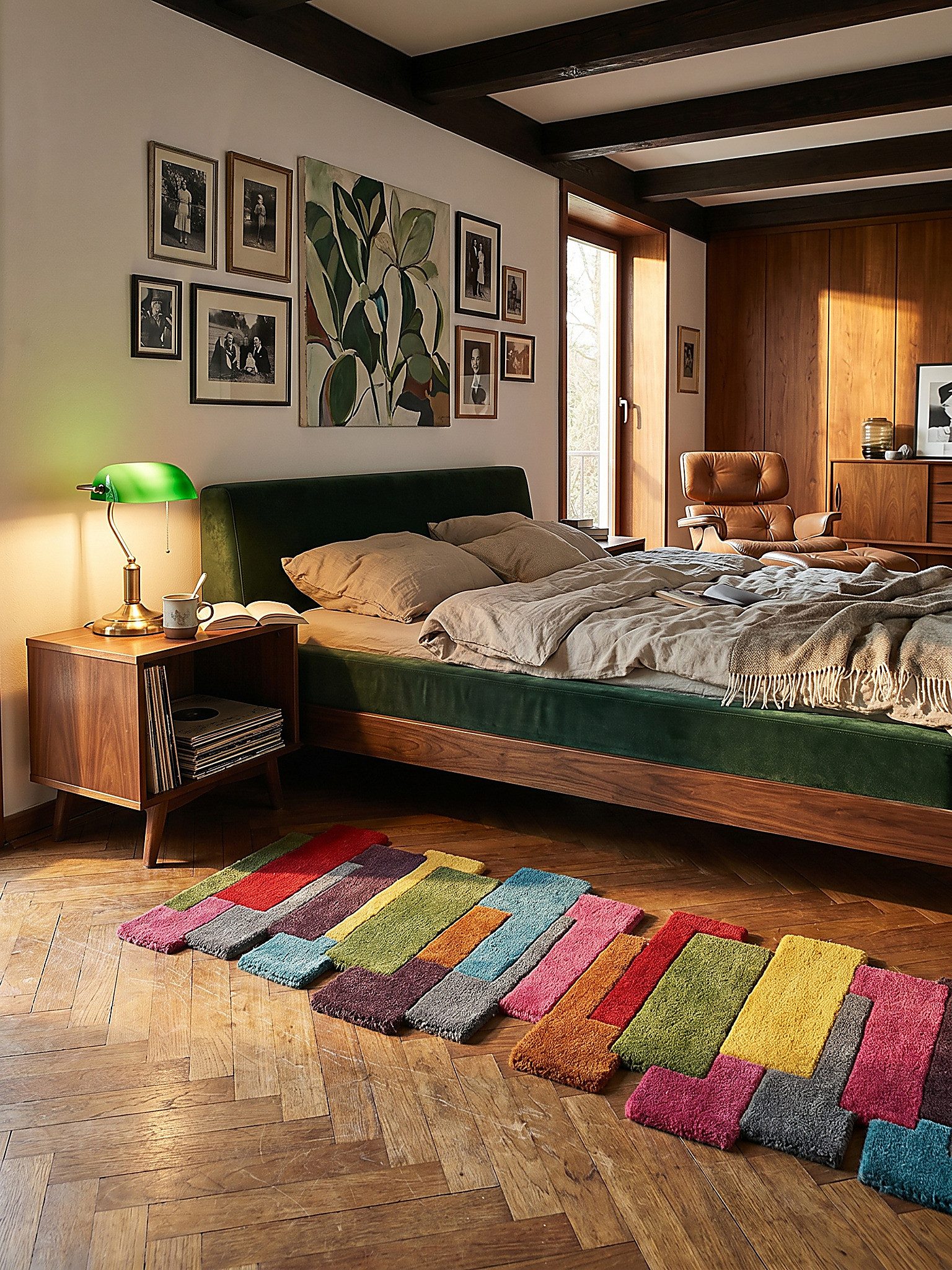 KADIMA DESIGN Wollteppich HALLEIN Teppich modern Diele Flur robust abstrakt 60x230 Multi, Läufer, Höhe: 14 mm, 100% Wolle, 10 mm Kurzflor, hochwertig, Collage-G – Bild 4 von 5
