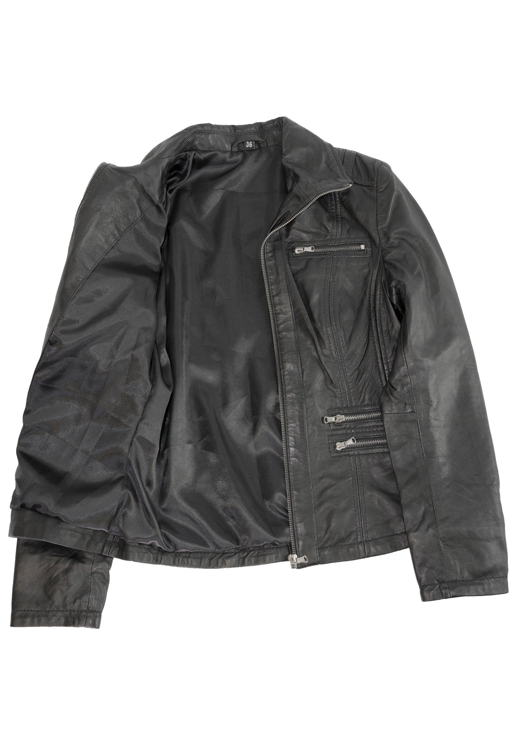 Lolus Lederjacke Clara Klassisch elegante Damen Lederjacke aus weichem Lammnappa Leder