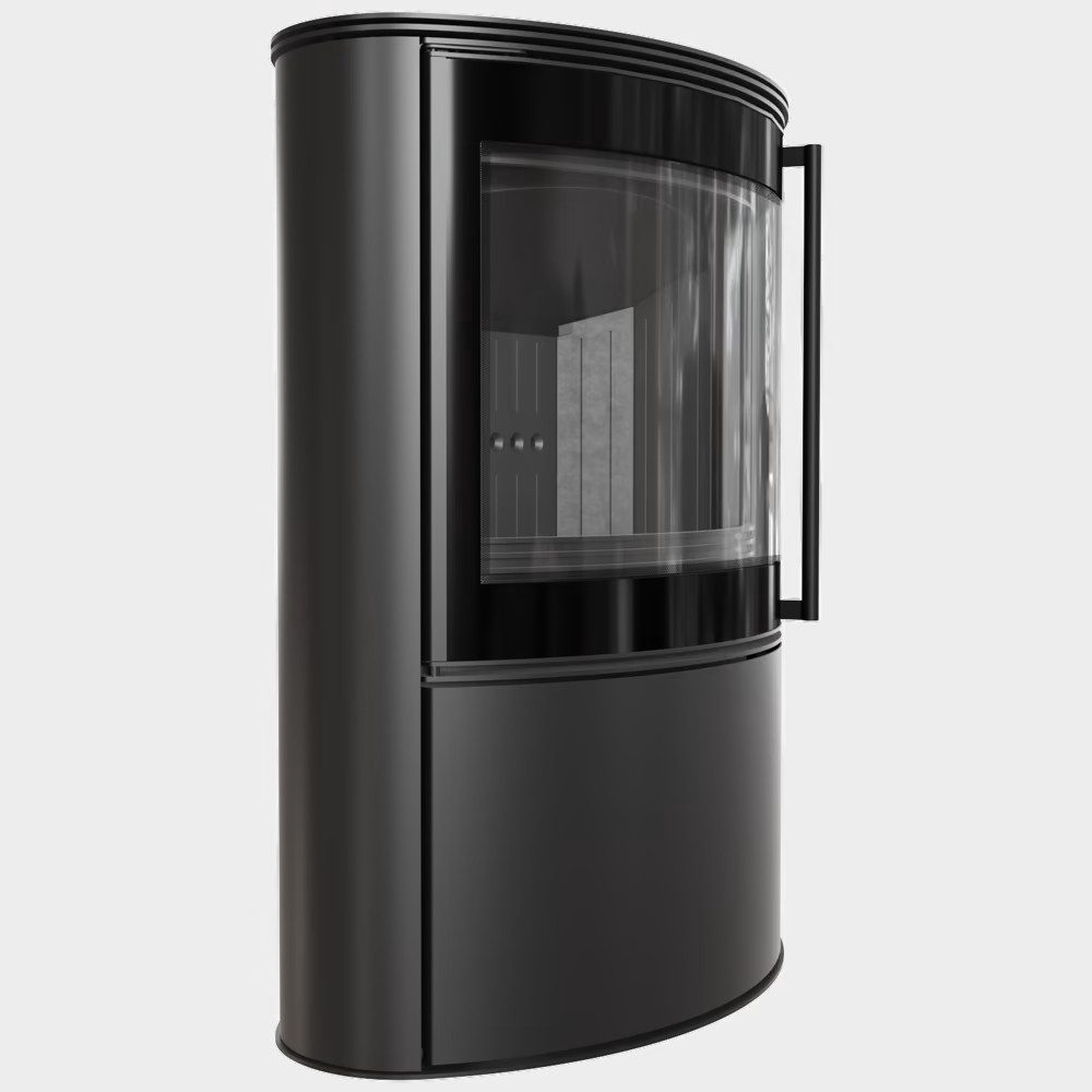 Kratki Kaminofen Kaminofen aus Stahl KRATKI BJORN 10 kW Ø 150 schwarze BK mit BA1, 10 kW