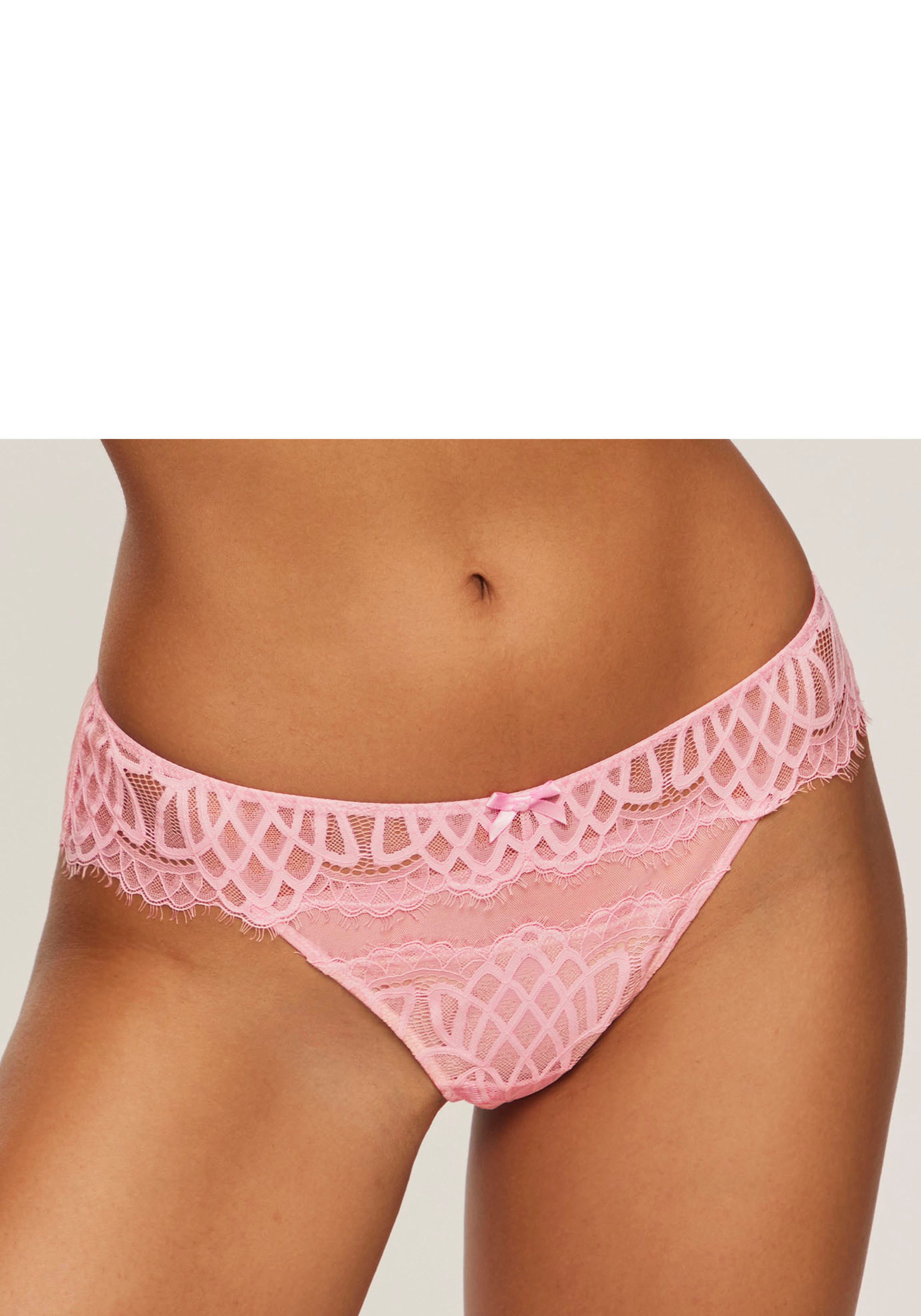 LASCANA String Cara aus dezent transparenter Spitze, anteilig aus recyceltem Material