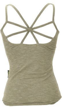 Guru-Shop T-Shirt Yoga-Top aus Bio-Baumwolle - helles olivgrün Festival, Ethno Style, Retro, alternative Bekleidung