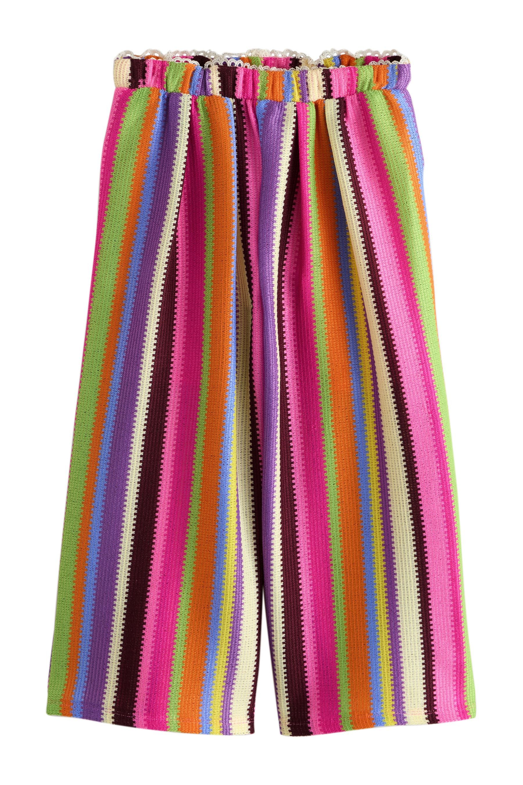 Jerseyhose Strukturierte Hose mit Streifen