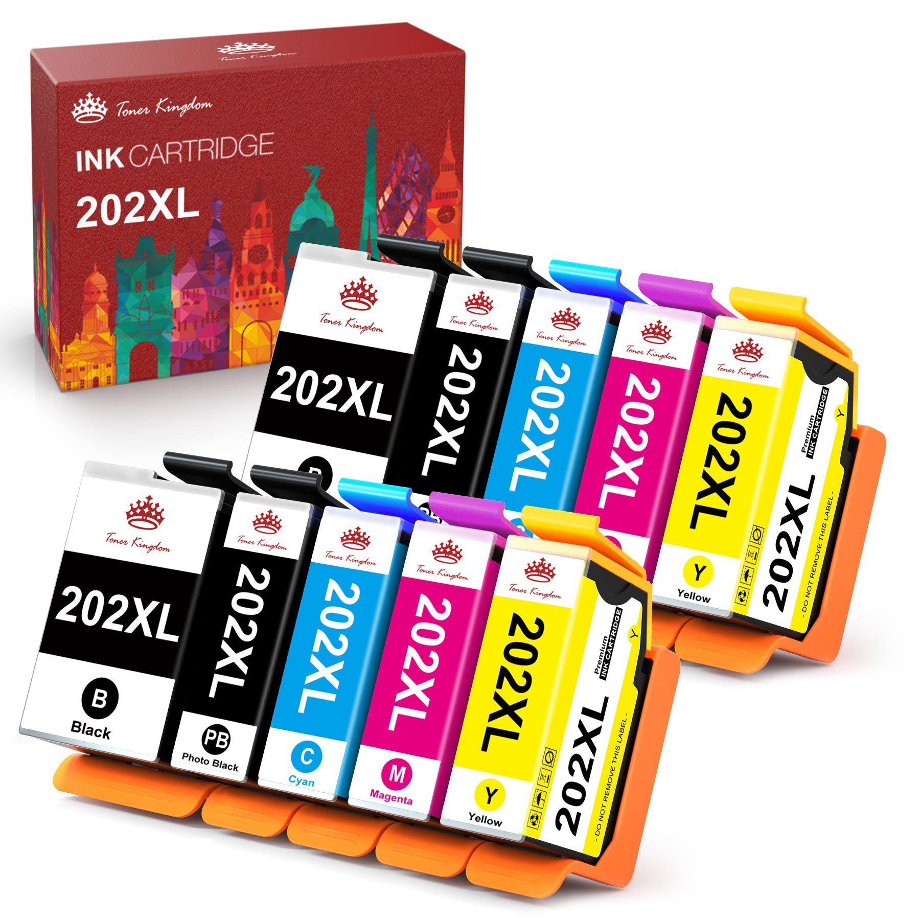 Toner Kingdom Patronen für Epson 202 XXL Expression Premium XP 6000 6005 6100 6105 Tintenpatrone (Epson Expression premium XP-6000/XP-6005/XP-6001/XP-6100/XP-6105, 500-tlg)