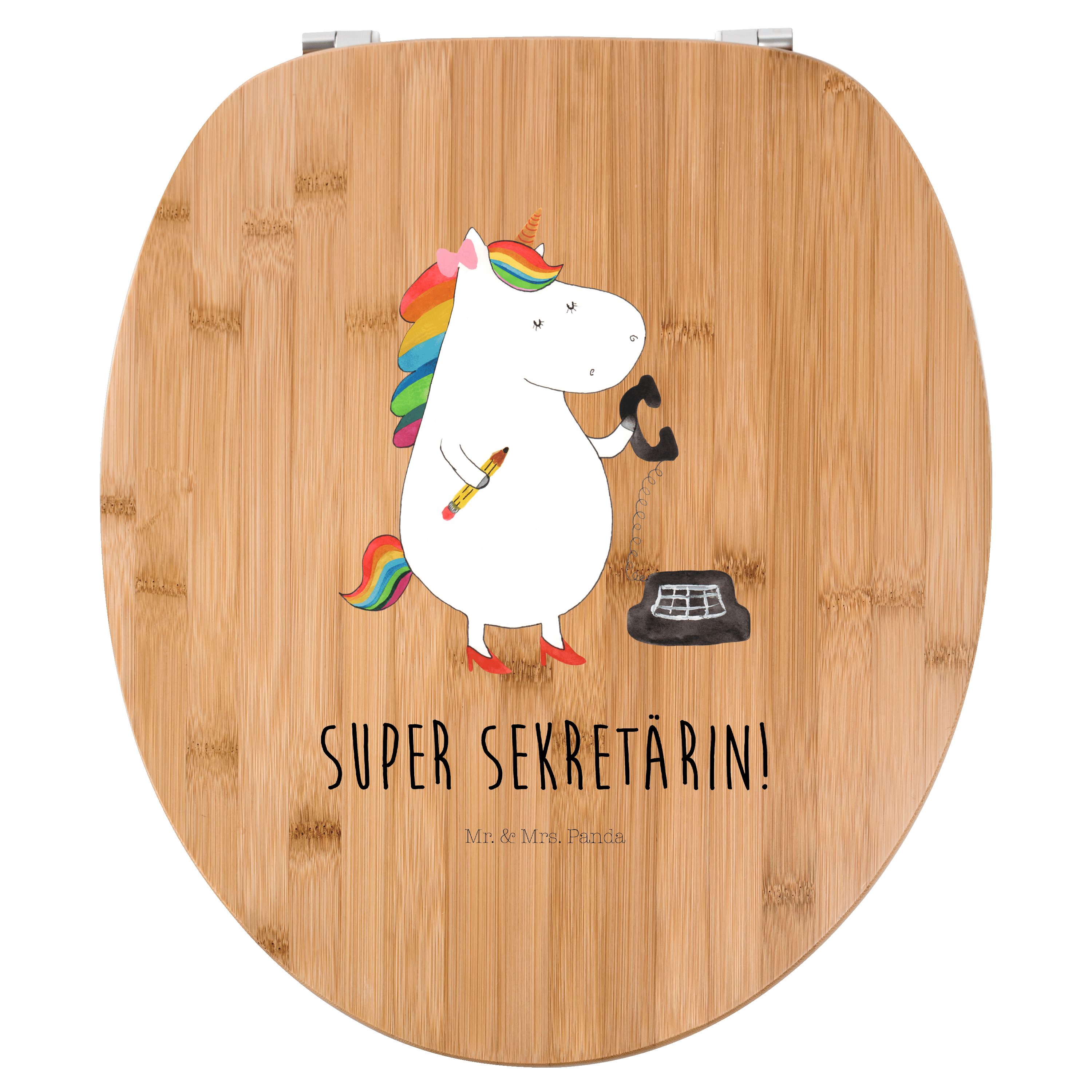 WC-Sitz Einhorn Sekretärin - Transparent - Geschenk, WC-Sitz, Toilette, Bürok