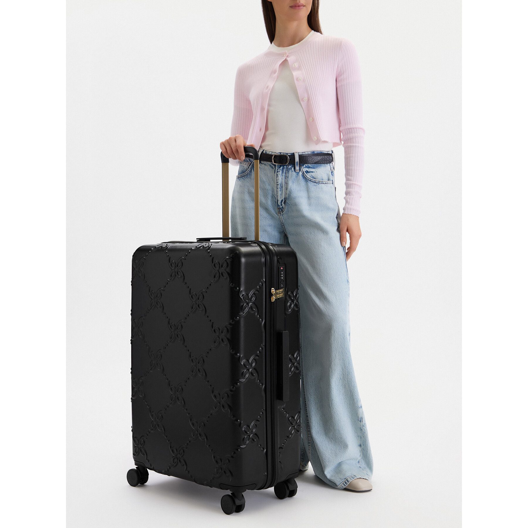 Koffer Nine West Großer Damenkoffer Schwarz