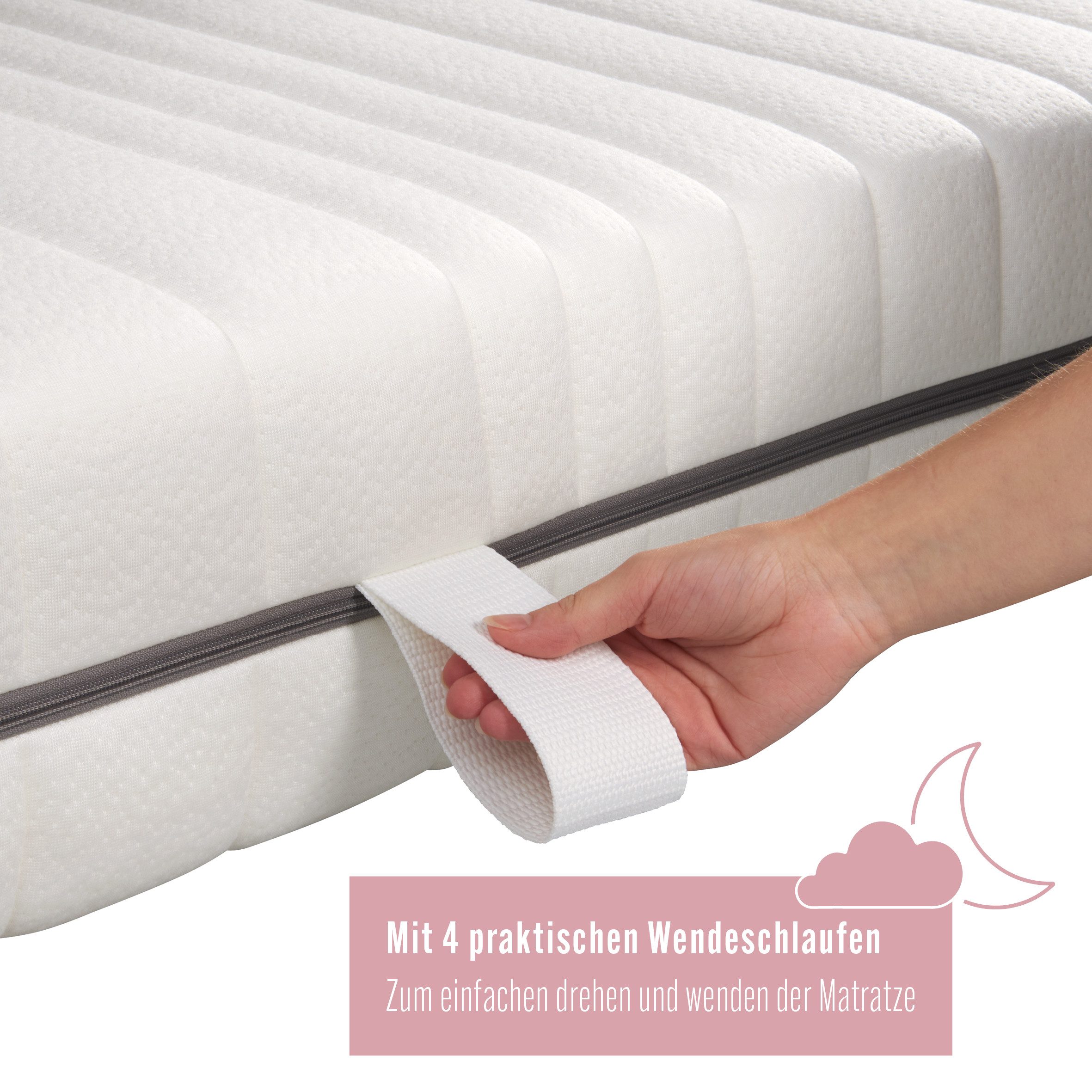 Kaltschaummatratze Wellness, ergonomische Matratze mit 7-Zonen, Matratzenheld, 18 cm hoch, Kaltschaummatratze für jede Schlafposition, 90x190 cm