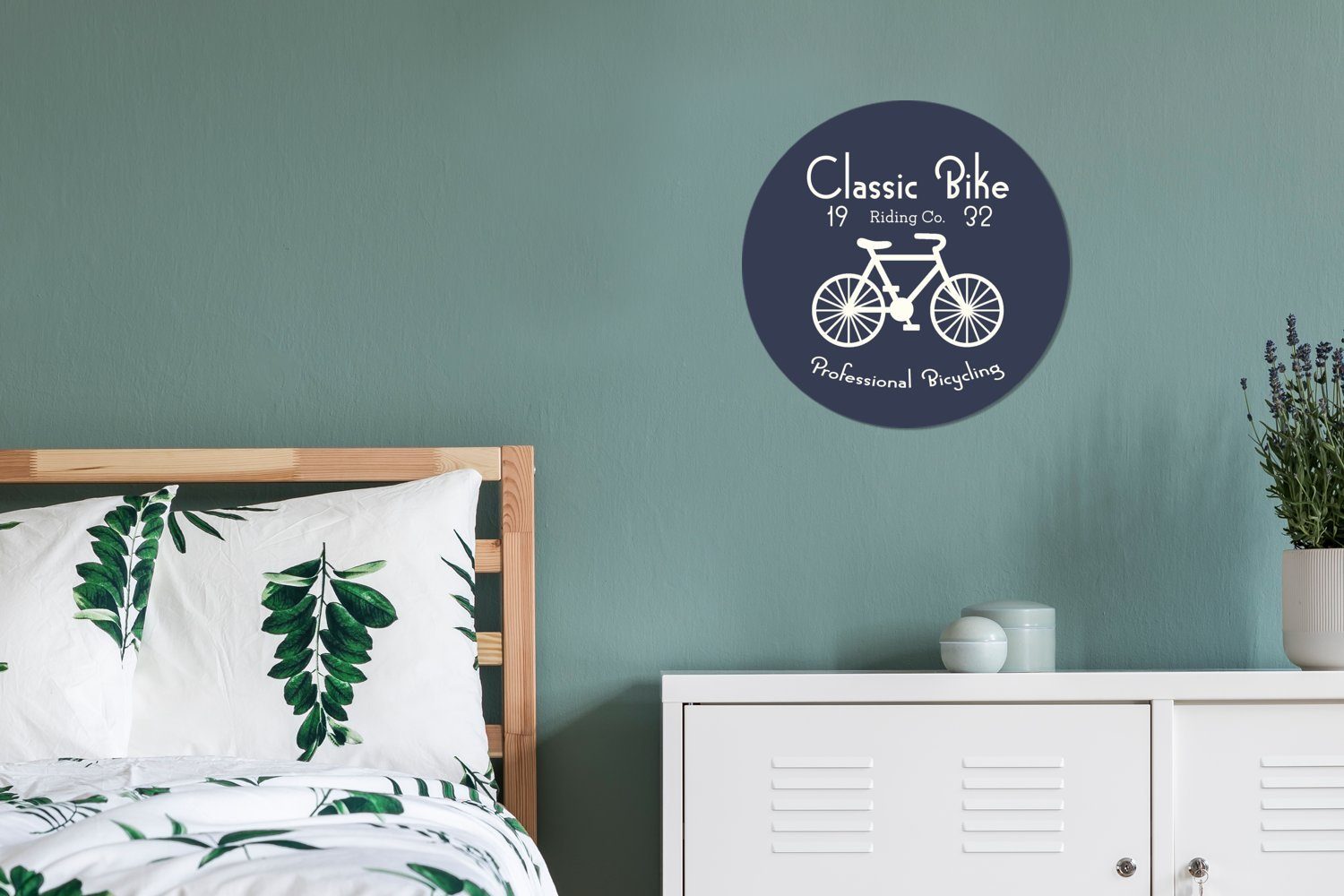 Tapetenkreis Rund, (1 Jahrgang MuchoWow St), - Fahrrad Wohnzimmer Wandsticker für - Tapetenaufkleber, Text Kinderzimmer,