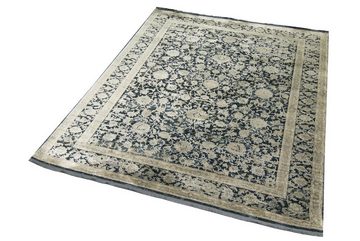 Teppich Moderner Teppich in orientalisches Blumendesign in Beige auf Schwarz, TeppichHome24, rechteckig