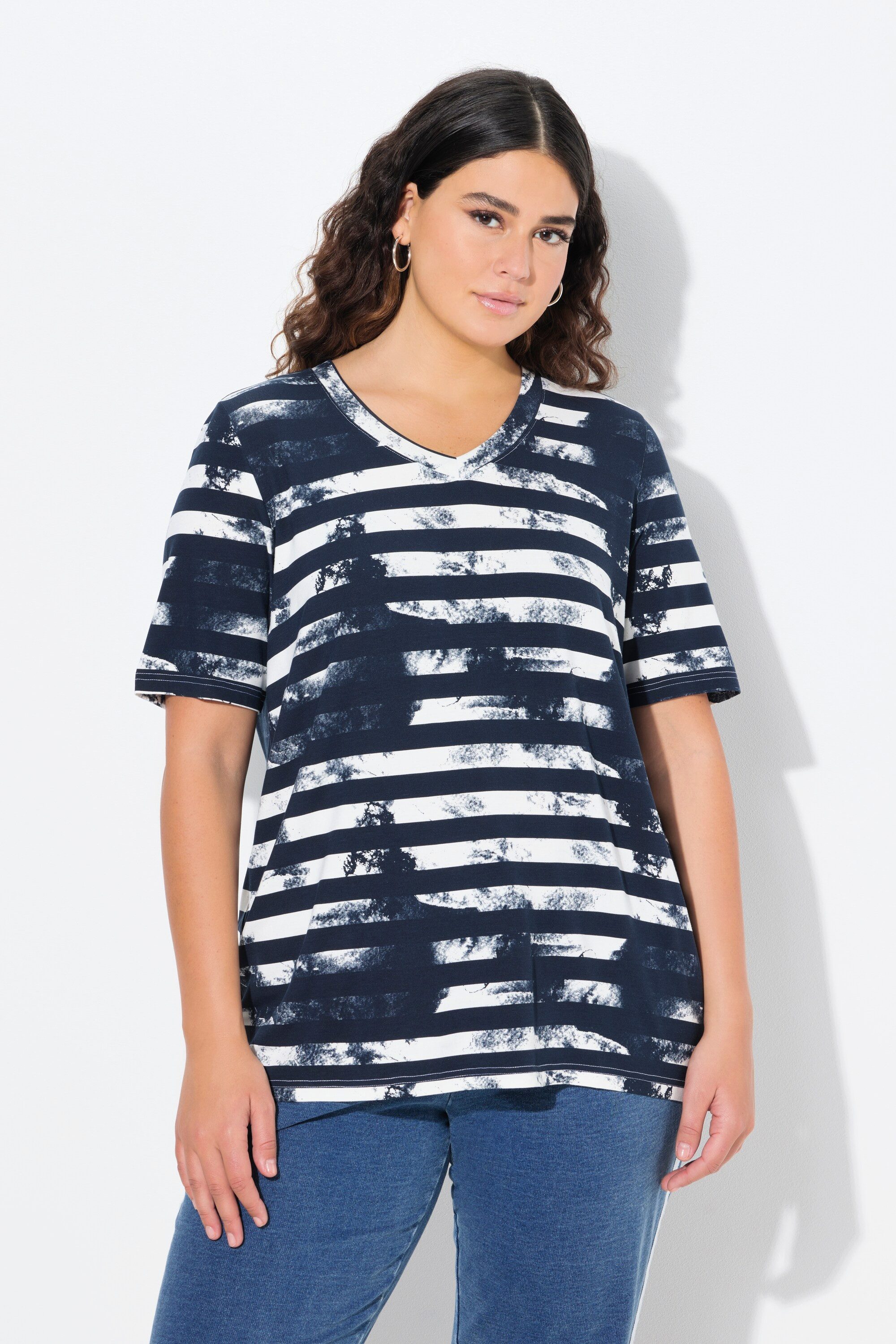 Ulla Popken T-Shirt T-Shirt Streifen Classic günstig online kaufen