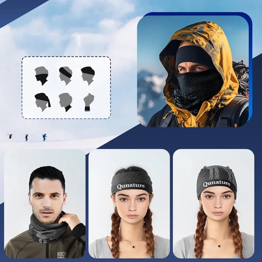 Qunature Sturmhaube Qunature Skischal Bandana Schwarz Einheitsgröße