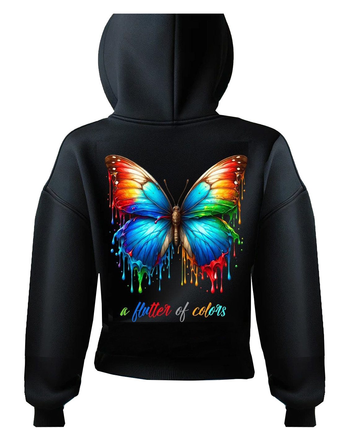 RMK Kapuzenpullover Damen Pullover Oversized Sweatshirts Schmetterling Butt günstig online kaufen