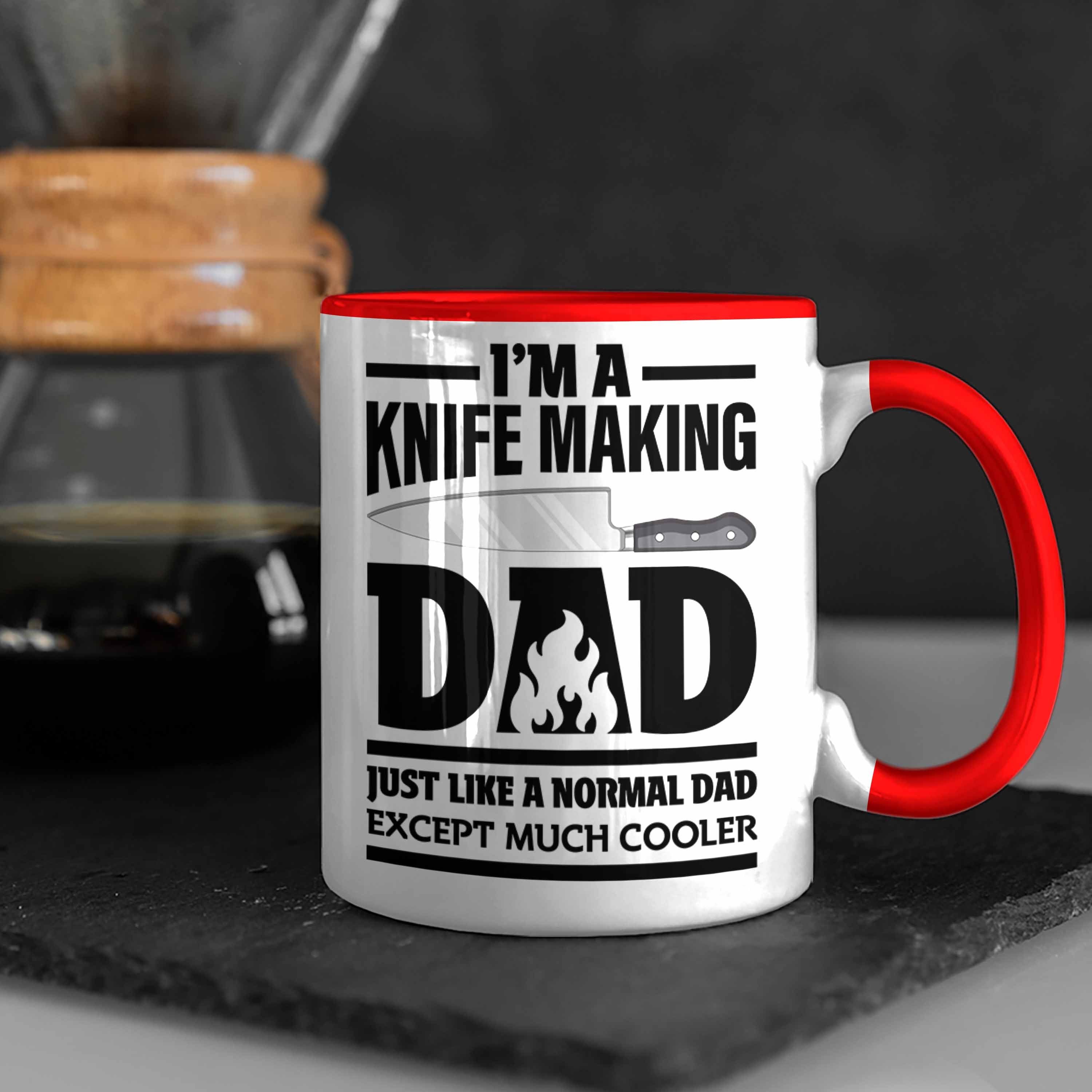 Trendation Geschenkidee Rot Tasse Schmied Hufschmied mit Geschenke Kaffeetasse Trendation Spruch Messer Macher - Tasse