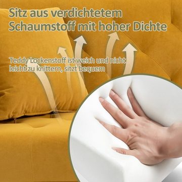 WISHDOR Sofa 2 Sitzer Couch Sessel Schlafsofa Schlafsessel Schlafcouch mit Lehne, 30,7 '' H x 63,78 '' B x 31,50 '' T, Hochwertige Verarbeitung