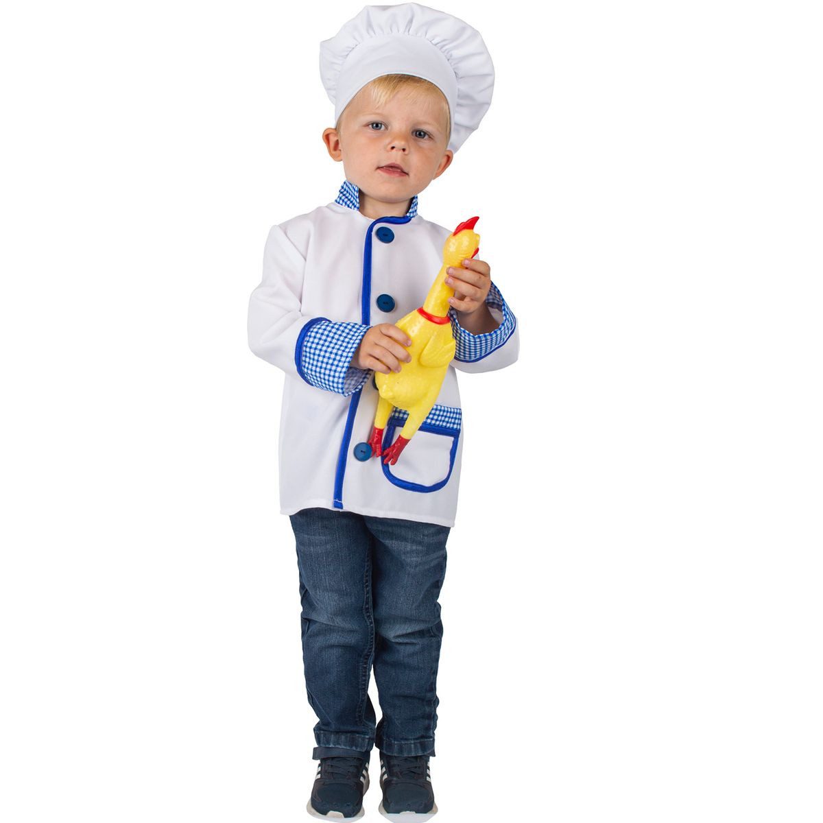Funny Fashion Kostüm Koch mit Kochmütze, Oberteil und Mütze