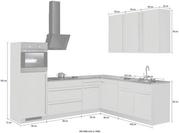 wiho Küchen Winkelküche Chicago, ohne E-Geräte, Stellbreite 260/220 cm