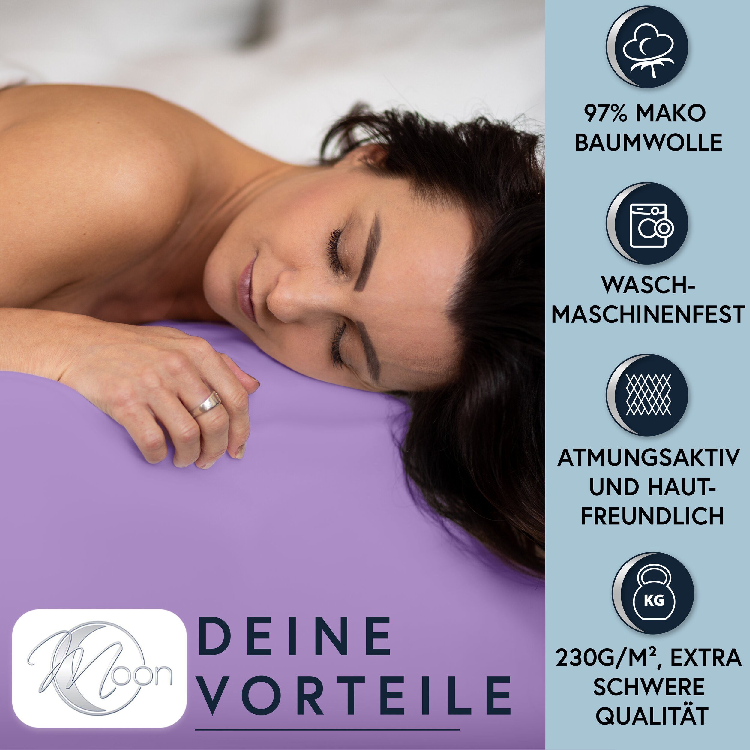 MOON Heimtextilien Spannbettlaken MOON-Luxury Spannbettlaken Jersey günstig online kaufen