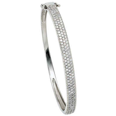 Schmuck Krone Silberarmband Armreif Armschmuck Armband aus 925 Silber mit Zirkonia weiß Damen, Silber 925